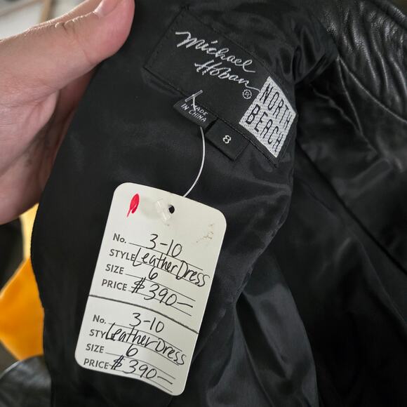 RARE Michael Hoban Leather Fitted Dress Size 8 - Picture 7 of 8